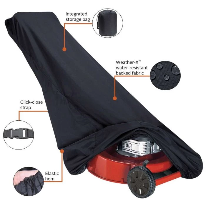 Classic 73117-HUSQ Lawn Mower Cover for Husqvarna Walk-Behind Mowers Black 4 Classic 73117-HUSQ Lawn Mower Cover for Husqvarna Walk-Behind Mowers Black - Image 2