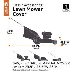 Classic 73117-GW18 Lawn Mower Cover for 18" Greenworks Mowers Black -Lawn Mowers Sales Shop 73117 ego 07 1
