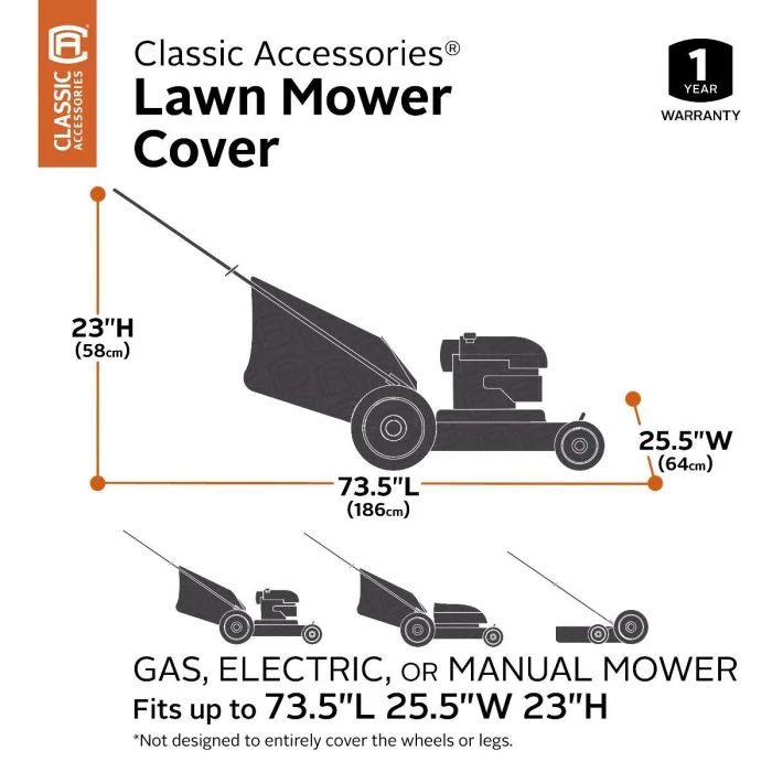 Classic 73117-HUSQ Lawn Mower Cover for Husqvarna Walk-Behind Mowers Black 5 Classic 73117-HUSQ Lawn Mower Cover for Husqvarna Walk-Behind Mowers Black - Image 3