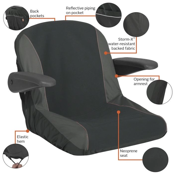 Classic Accessories 52-144-380301-00 Neoprene Paneled Tractor Seat Cover 5 Classic Accessories 52-144-380301-00 Neoprene Paneled Tractor Seat Cover - Image 3