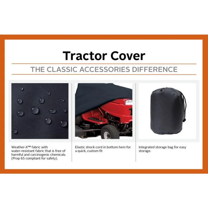 Classic Accessories Universal Lawn Tractor Cover Black 7 Classic Accessories Universal Lawn Tractor Cover Black - Image 5