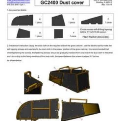 Bradley DC2400 Dust Cover For GC2400 Grass Catcher -Lawn Mowers Sales Shop gc2400dust cover installation instruction 1 1